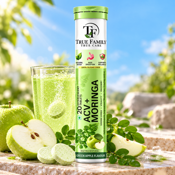 ACV + Moringa Effervescent Tablets – Green Apple Flavour | 20 Tablets